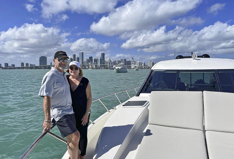 Jorge and Kathy Trigo along their daughters and friends had an amazing weekend cruising along the South Florida Coast on their new Maritimo X60 - photo © Maritimo