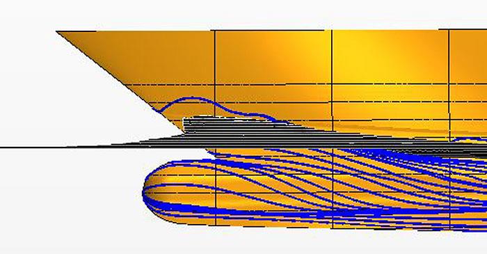 Computational Fluid Dynamics Model test image at 14 knots - photo © Bray Yacht Design And Research Ltd