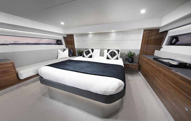 Master Stateroom - Maritimo S55 - note that the deck sole does not impinge on the passage around the bed. photo copyright Maritimo taken at  and featuring the Power boat class