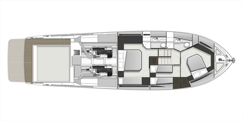 Lower Deck (Accommodation) General Arrangement for the new Maritimo S60 - photo © Maritimo