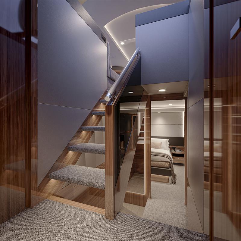 Maritimo M75 - Atrium Stairwell to access the Accommodation Deck - photo © Maritimo