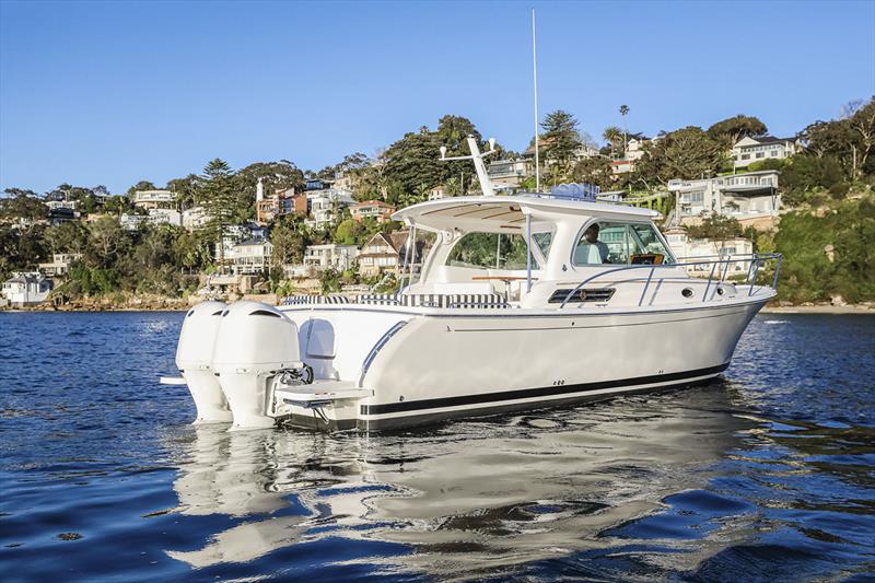 Classically styled, outboard powered - Back Cove 34O photo copyright E Marine taken at  and featuring the Power boat class