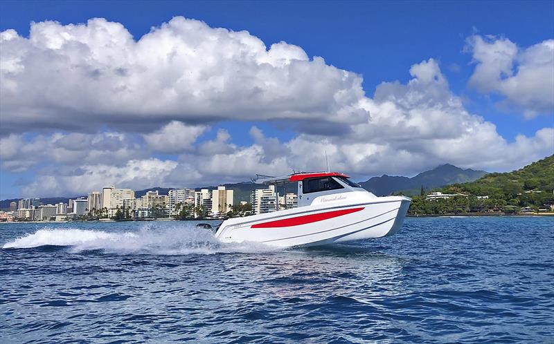 Aquila Molokai Cat 28 - bow out - only way to run. photo copyright Aquila Boats taken at  and featuring the Power boat class