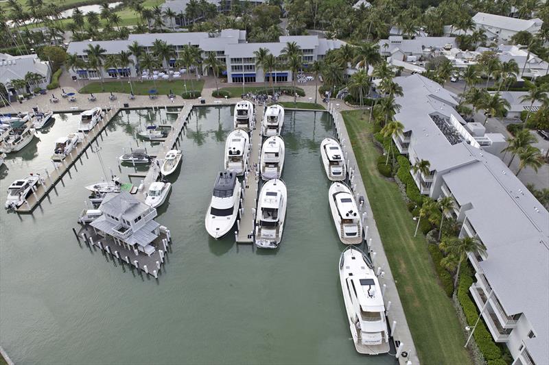 The fleet gathers for the Maritimo Rendezvous at the South Seas Island Resort at Captiva Island, Florida. photo copyright Maritimo taken at  and featuring the Power boat class