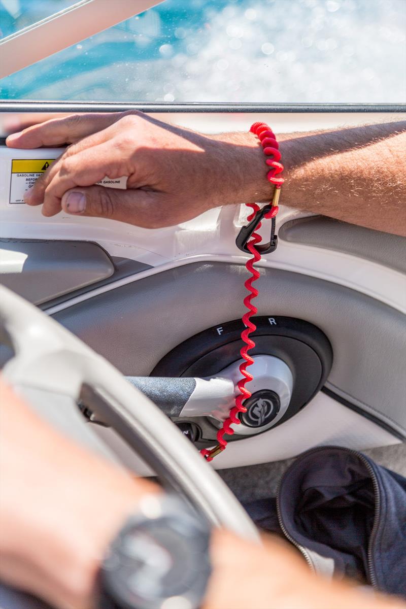 Engine cutoff switches (ECOS) are often activated by a lanyard connected to the operator that, when pulled, stops the boat's engine. photo copyright National Safe Boating Council taken at  and featuring the Power boat class