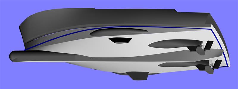 Fully Appendaged Hull Form that was part of the CFD analysis photo copyright Bray Yacht Design taken at  and featuring the Power boat class