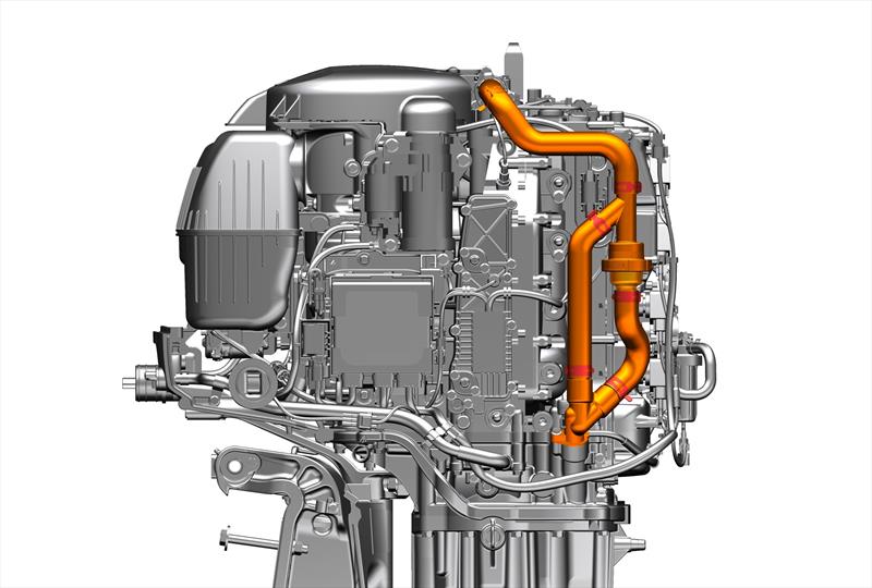Engine diagram with micro-plastic collecting device - photo © Suzuki Marine