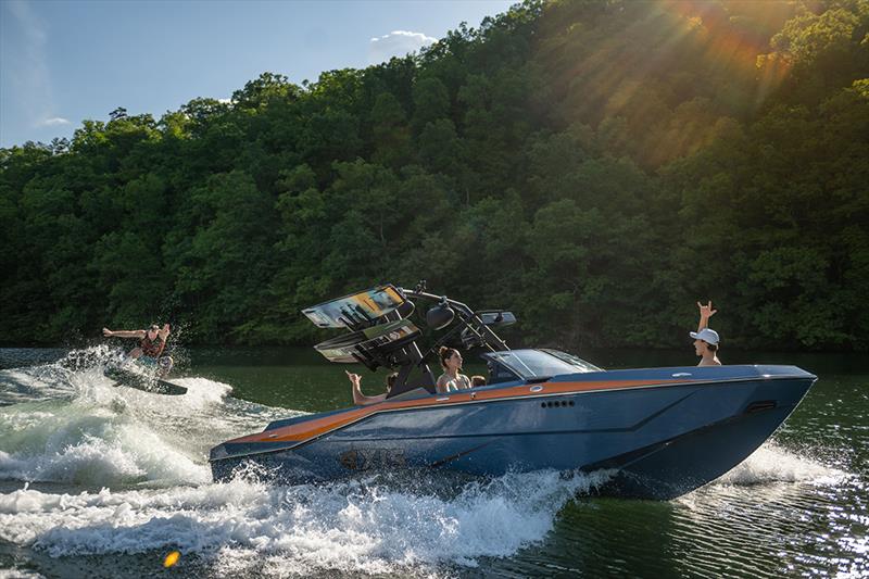 Whether you're surfing, wakeboarding, driving, or crusin' along, the T235 has the features & performance you and your 15-person crew need to make a splash this summer photo copyright Malibu Boats taken at  and featuring the Power boat class