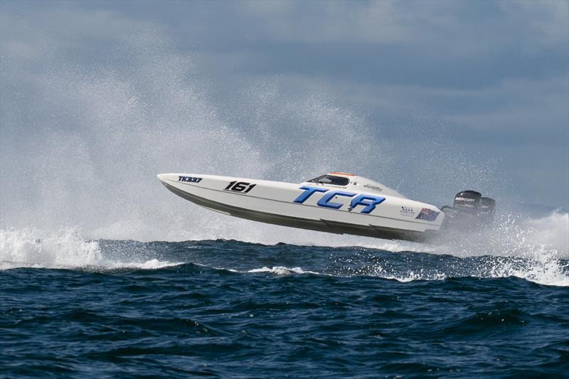 TCR with a lot of traffic around them and a beam sea as well! - 2023 Offshore Superboat Championship - photo © Australian Offshore Powerboat Club