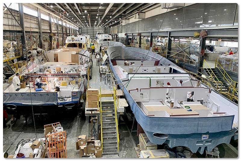 Lines 1 and 2, where we build our largest Vikings photo copyright Viking Yachts taken at  and featuring the Power boat class