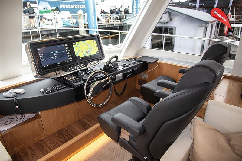 Bessenzoni helm seats add a great sense of style (and comfort) - ILIAD 53S photo copyright John Curnow taken at  and featuring the Power boat class