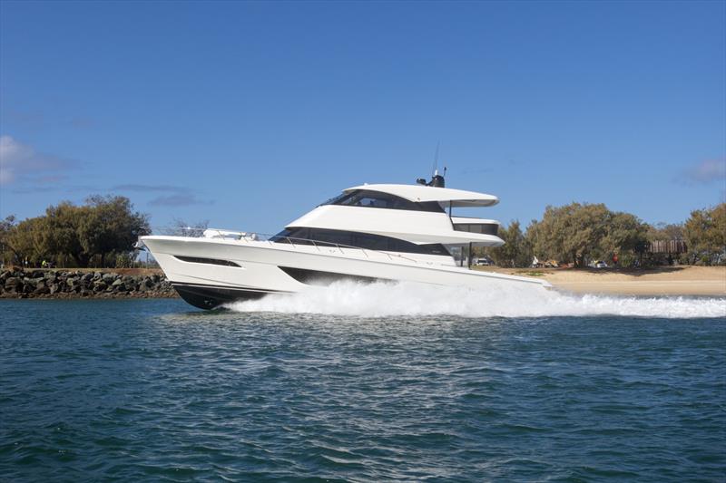 Unmistakable! Maritimo M75 photo copyright John Curnow taken at  and featuring the Power boat class