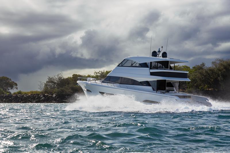 True blue water pedigree - Maritimo M75 photo copyright John Curnow taken at  and featuring the Power boat class