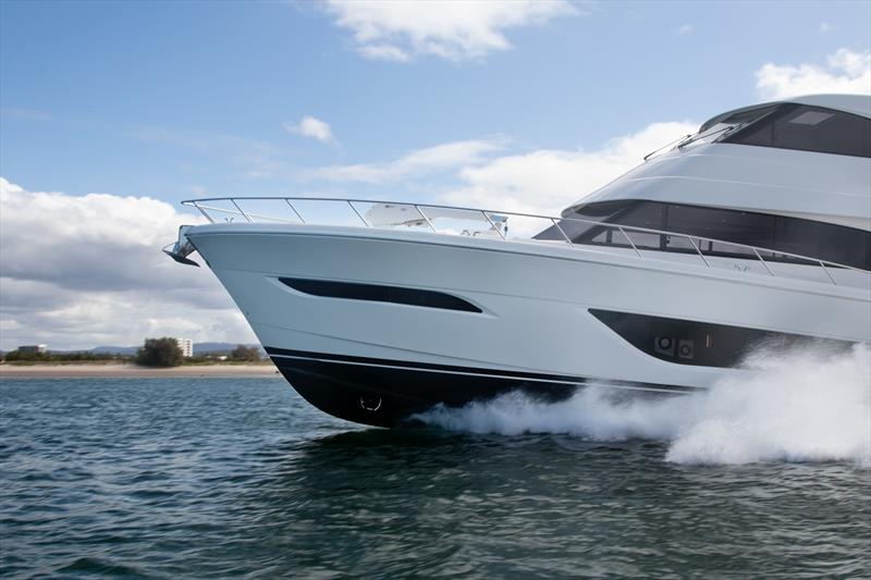 Efficient hull form means less horsepower required to do the job - Maritimo M75 photo copyright John Curnow taken at  and featuring the Power boat class
