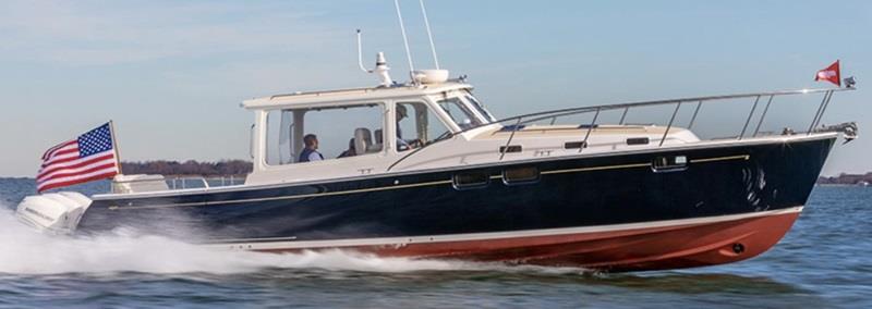 Eight feet longer that the 35z, the MJM 43z has the same Downeast look, and open house that has been the signature design of all boats in the builder's line. All images in this article are stock photos and not the actual unit tested - photo © Sharrow Marine
