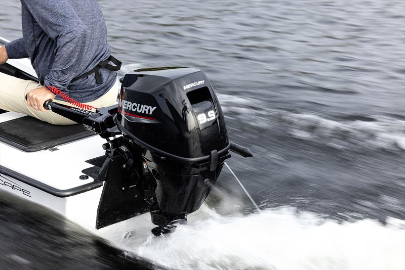 The 9.9hp EFI is available with remote or tiller controls, manual or power trim - photo © Mercury Marine
