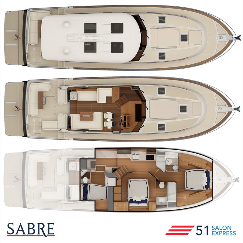 Midships Master on board the Sabre 51 Salon Express with the Utility/Thrid cabin aft that is accessed from the Pantry photo copyright Sabre Yachts taken at  and featuring the Power boat class