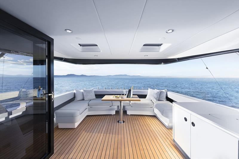 Massive bridge deck has a selection of seating and console options - Maritimo M600 Black Edition photo copyright Maritimo taken at  and featuring the Power boat class