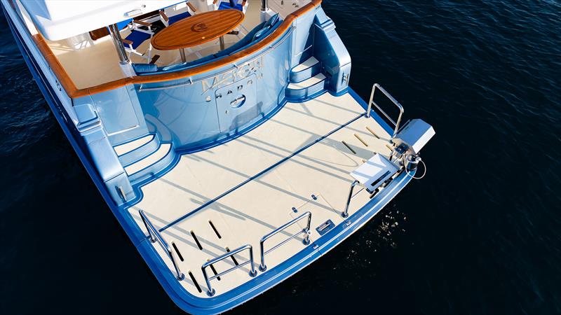 Large extended swim platform is ideal for Australia - tender operations, swimming, and FISHING!!! - photo © Selene Ocean Yachts