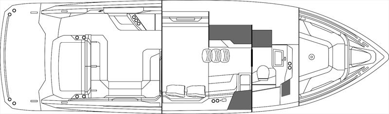 Formula 360 Crossover Bowrider - Cabin plan outline - photo © Formula Boats