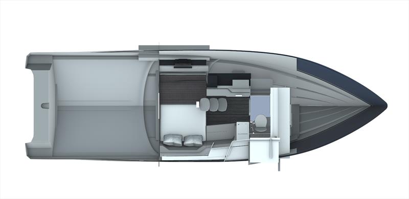 Formula 360 Crossover Bowrider - Cabin floor plan - photo © Formula Boats