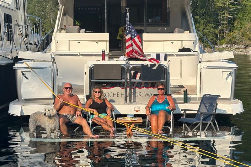 Tender cocktail hour in Desolation Sound - photo © Riviera Australia