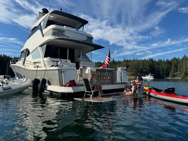 Tender cocktail hour in Desolation Sound - photo © Riviera Australia