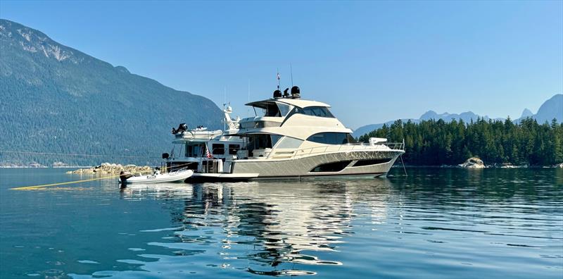 The Doxons enjoy rafting up with friends during their time in the Sound - photo © Riviera Australia