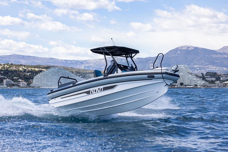 ADV7 showing off the long running strakes and axe bow - photo © Highfield Boats