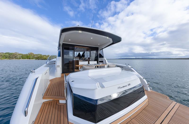 300mm extra in the upper deck, the whole lazarette opens and the gullwing lids on the entertainment console - Maritimo S50 photo copyright Maritimo taken at  and featuring the Power boat class