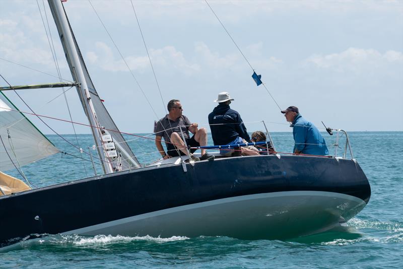 Julian Barber and crew aboard 'Super Q' - 167th Jersey Electricity Gorey Regatta - photo © Simon Ropert