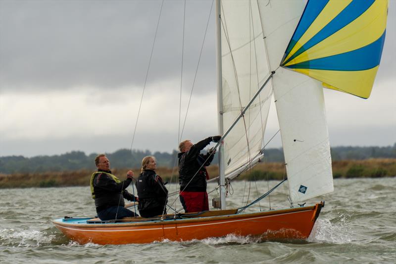 Justin Waples, crewed by Steve Rands and Vicky Brookes, sailing on an RCOD, won the first race during Burnham Week 2024 - photo © Petru Balau Sports Photography / sports.hub47.com