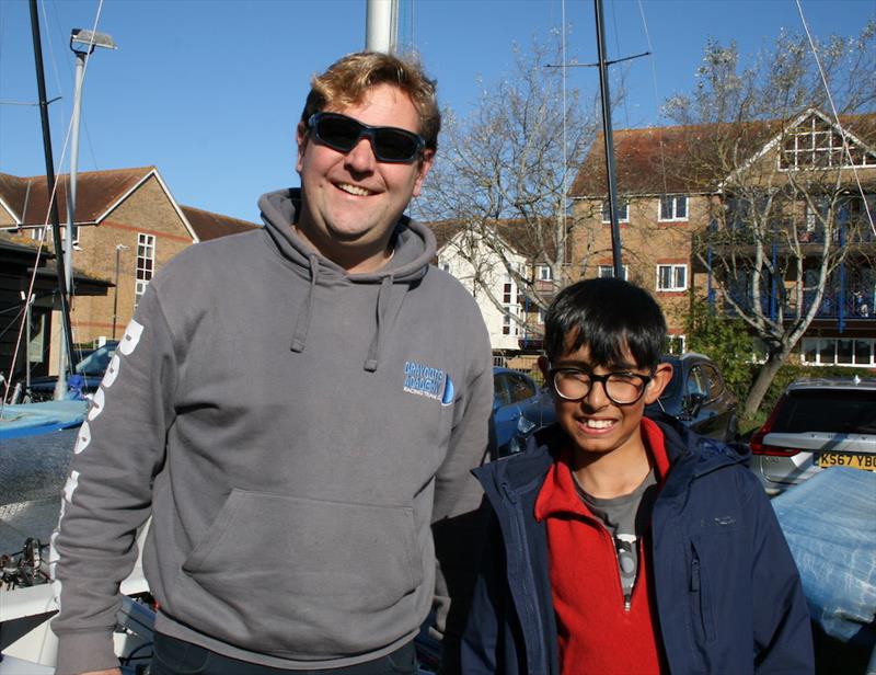 63rd Endeavour Trophy: Topper 4.2 champ Hari Clark (right), and William Whittaker photo copyright Sue Pelling taken at Royal Corinthian Yacht Club, Burnham and featuring the RS200 class