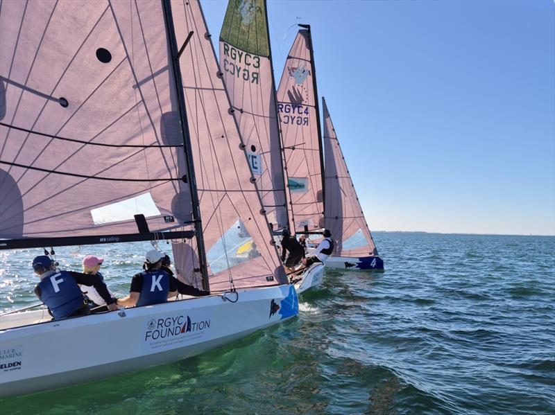 Tight racing at the 2K Team Racing Victorian Championship at RGYC - photo © Royal Geelong Yacht Club