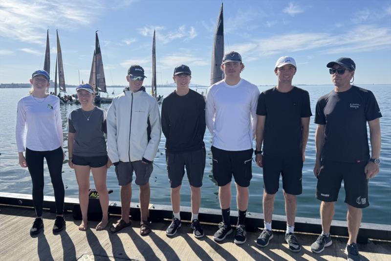 Team RGYC (left to right) Cate McCoy, Jorja Mahoney,, Josh Garner, Finn Buckley, Mason Mahoney and Tim Davis - Victorian 2K Team Racing Championship - photo © Royal Geelong Yacht Club