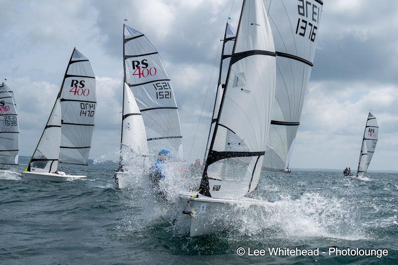 Sam Knight and Chris Bownes - Noble Marine Rooster RS400 National Championships 2023 day 5 photo copyright Lee Whitehead / Photolounge taken at Mount's Bay Sailing Club, England and featuring the RS400 class