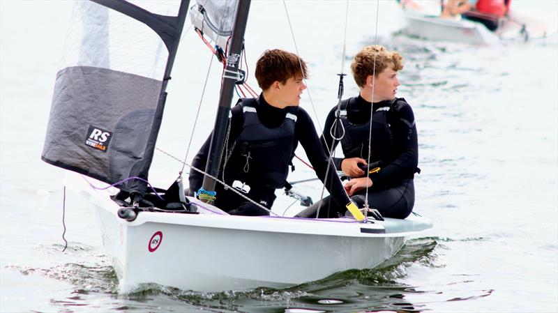 RS Feva kids stay on to race in the RS500 World Championships day 1 photo copyright Yvonne Mostert taken at  and featuring the RS500 class