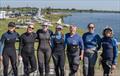 Seven ladies (a third of the fleet) at the Notts County Sailing Club Aero Open Briefing © David Eberlin