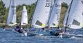 Joe Scurrah (winner) leading the fleet during the Notts County Sailing Club Aero Open © David Eberlin