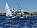 Mind your head! Aero 7s gybing at leeward mark during the RS Aero Spring Championships at Island Barn © Kate Symons