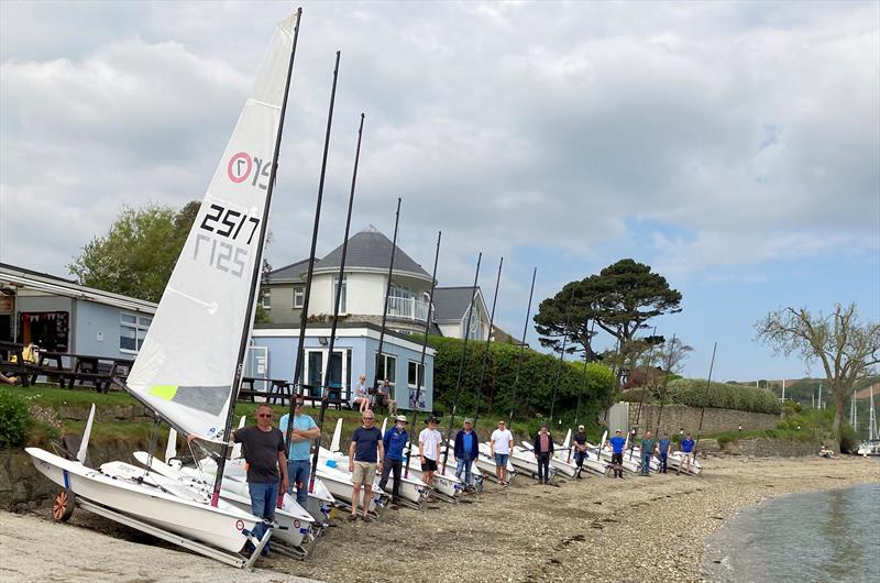 John Calvert tribute line-up - Kari-Tek-sponsored RS Aero UK SW Area Championships photo copyright Dave Smith taken at Restronguet Sailing Club and featuring the RS Aero 7 class