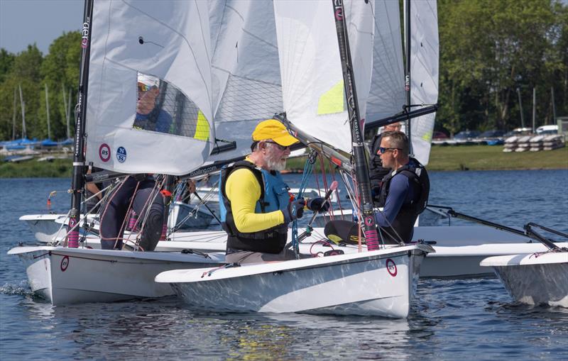 Close racing during the Notts County Sailing Club Aero Open photo copyright David Eberlin taken at Notts County Sailing Club and featuring the RS Aero 7 class