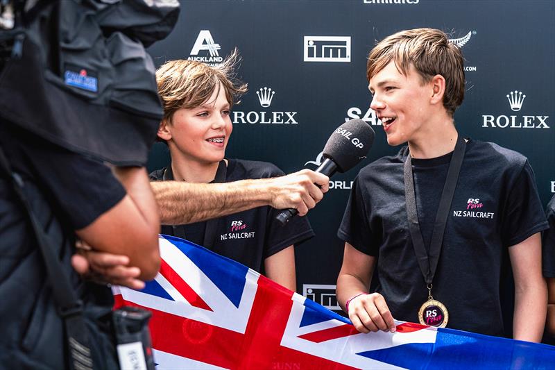 Day 4 - Winners on the main SailGP Stage - SailGP Inspire- RS Feva - Royal Akarana YC - Jan 19, 2025 - photo © Justin Mitchell www.justinmitchell.co.nz - Instagram: @jl_mitchell_