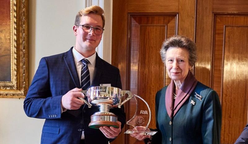 Freddie Jablonski presented award by HRH The Princess Royal photo copyright RYA taken at Royal Yachting Association and featuring the  class