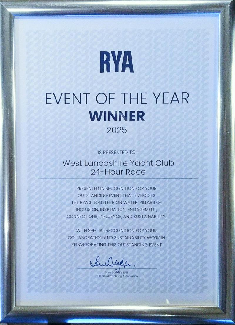 RYA Event of the Year 2025 Winner - West Lancashire Yacht Club 24-Hour Race photo copyright WLYC taken at West Lancashire Yacht Club and featuring the  class