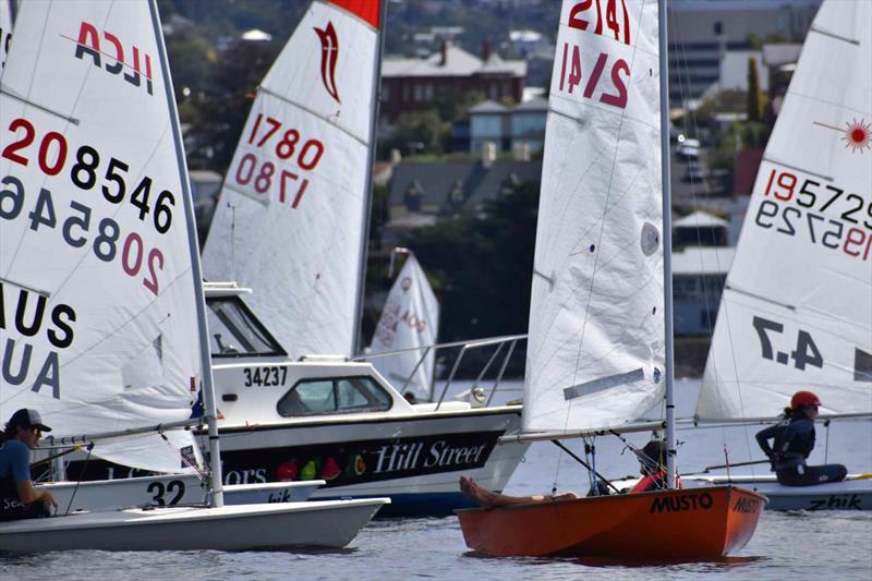 Off-the-Beach sailors waiting for a start - 21st Banjo's Shoreline Crown Series Bellerive Regatta photo copyright Jane Austin taken at Bellerive Yacht Club and featuring the Sabre class