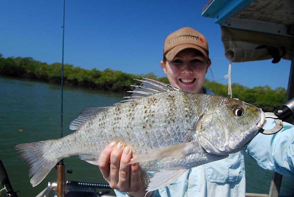 Big grunter, like this one caught by the author's wife Alanna, are a Seaforth specialty.   &copy; Lee Brake
