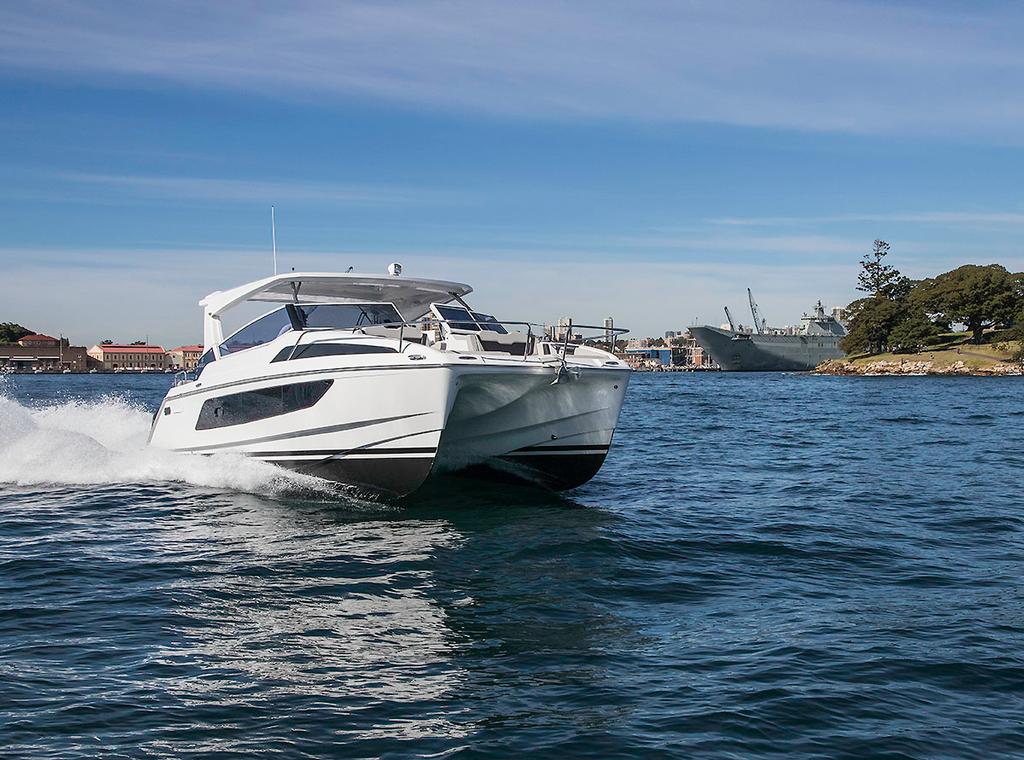 You can cruise in the low twenties, or take off into the thirties, as she is here pst Mrs Macquarie's Chair - Aquila 36 ©  John Curnow