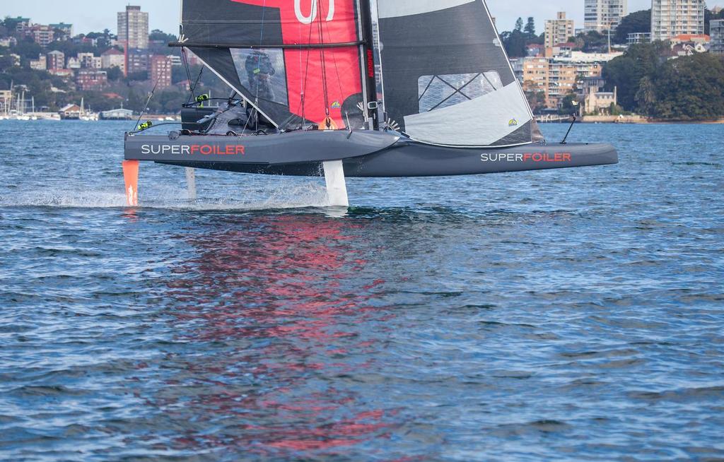 The rocker and volume just aft of the logo on the bow shows how much thought went into the whole process... - SuperFoiler ©  John Curnow