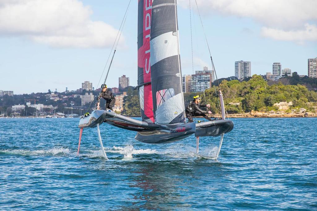 Gybing away on foils. - SuperFoiler ©  John Curnow